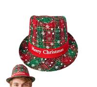 Christmas Fedora Hat | Snowflake Pattern Foldable Headwear | Christmas Party Hats,for Friends Family Men Teens Party Winner Holiday Indoor Outdoor