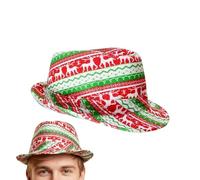 Christmas Fedora Hats Adults | Snowflake Pattern Breathable Festive Headwear - Soft Christmas Fedora Hat - for Friend Men Women Teens Party Winner Holiday Indoor Outdoor