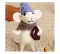 Christmas Felt Mice Ornaments Kit, Beginner Felting Kits for Beginners Adult Mouse Felted Animals Winter Xmas Wool White Mouse Hanging Decor, diy Craft Cute Christmas Tree Wreath Decor (Mice3)
