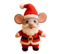 Christmas Felt Mouse Ornaments, Handmade Wool Felt Mouse with Santa, Cute Needle Felted Mice Figurine, Christmas Felted Animal Crafts Decoration Gifts for Kids and Adults (Red B 1pcs)
