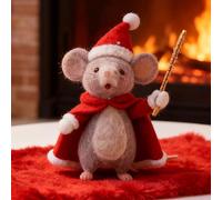 Christmas Felt Mouse Ornaments, Mini Cute Felted Mice Figurine With Red Outfits, Adorable Felt Mouse Hanging Decoration For Kids And Adults, 8x4cm