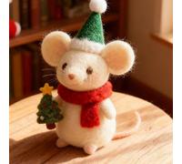 Christmas Felt Mouse Ornaments, Mini Cute Felted Mice Figurine With Red Outfits, Adorable Felt Mouse Hanging Decoration For Kids And Adults, 8x4cm