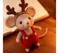 Christmas Felt Mouse Ornaments, Mini Cute Felted Mice Figurine With Red Outfits, Adorable Felt Mouse Hanging Decoration For Kids And Adults, 8x4cm