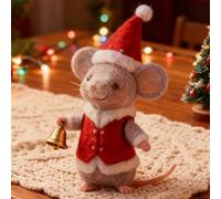 Christmas Felt Mouse Ornaments, Mini Cute Felted Mice Figurine With Red Outfits, Adorable Felt Mouse Hanging Decoration For Kids And Adults, 8x4cm