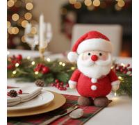 Christmas Felt Mouse Ornaments, Needle Felting Christmas Santa Claus and Deer Ornaments, Handmade Wool Felt Mouse, Cute Needle Felted Mice Figurine, Decoration Gifts for Kids and Adults (Red 1pcs)