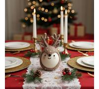 Christmas Felt Reindeer Ornaments, Handmade Wool Felt Christmas Reindeer Ornament, Adorable Needle Felted Xmas Deer Figurines Felted Animal Crafts Gifts for Kids and Adults (Brown C 1pcs)