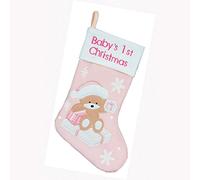 Christmas Felt Stocking - Baby's 1st Christmas Stocking (Pale Pink)