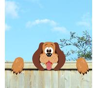 Christmas Fence Peeker Decoration Reindeer Zebras Dinosaurs Peeking Garden Yard Decorations Xmas Outdoor Fence Art Sign Ornament Cute Animals Fence Peeker Decor for Outdoor Home Holiday Decor