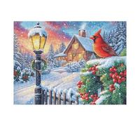 Christmas Fence Wreath 500 Piece Jigsaw Puzzle for Adults Teens Art Studio Decor Creative Challenge Vibrant Colours Great Gift for Artists 500 PCS