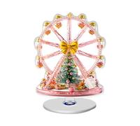 Christmas Ferris Wheel Ornament, 2D Flat Acrylic Material, Rotating Base Christmas Decorations Indoor With Tree Design, For Winter Party Holiday Fireplace House Bedroom Dormitory Apartment
