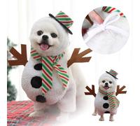 Christmas Festive Christmas Dog Cosplay Costume Adorable Pet Puppy Dress Up Outfit For Holiday Parties And Photoshoot Moments (White, XL)