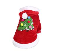 Christmas Festive Christmas Tree Themed Pet Hoodie for Dogs and Cats Cozy Holiday Pet Apparel with Festive Design for Seasonal Celebrations and Comfortable Wear (Red, S)