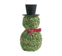 Christmas Festive Snowman Tabletop Ornament For Winter Holiday Decorations With Hat And Elegant Bow Figurine Ideal Family Gathering Celebration Display (Green, 30cm)