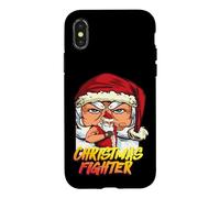 Christmas Fighter Staring Boxing Santa Case for iPhone X/XS