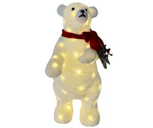 Christmas Figure Lighted Polar Bear Table Decoration 60cm Battery Operated | Built in 50 LEDs, Illuminated Polar Bear for Christmas Gifts, Displays, Tabletops, Windows, Mantels and Indoor Home Décor