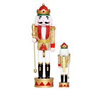 Christmas Figures - 14 Inch Wooden King Nutcracker | Nutcracker Christmas Figurine | Traditional Holiday Decoration For Kitchen, Shelf, Cabinet, Living Room, Bedroom & Party Display