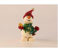 Christmas Figures Snowman With Tree Height 10 CM New Miniature Wood