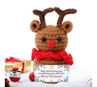 Christmas Figurine Indoor - Cute Indoor Christmas Decor Emotional Support Crochet | Small Desktop Decorations Figurines Home Decor for Tables Bookshelves