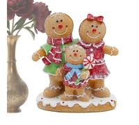 Christmas Figurines | Cute Table Statue - Christmas Gingerbread Man - for Fireplace Windowsill Tabletop Bedside Counter Living Room Bedroom