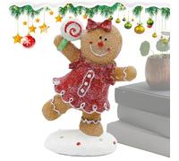 Christmas Figurines: Resin Festive Decorations, Lovely Table Toppers, Handmade Mini Party Sculptures | Creative Gingerbread Figures, Elegant Desktop Decor, Small