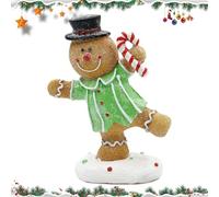 Christmas Figurines: Small Resin Decorations, Artistic Christmas, Mini Holiday Models for the Winter Atmosphere | Decorative Gingerbread Figures, Elegant Tabletop Sculptures