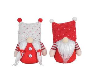 Christmas Figurines Snowman Ornament Knitted Hat SantaClaussTree Statue Landscape Handicrafts Shop Window HomeDecoration Christmas Tree Stuffed Toy Cloth Tree Soft Dwarfs Figurine Textilex Glass
