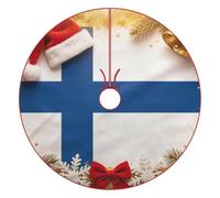 Christmas Finnish Flag Christmas Tree Skirt 36"x36"