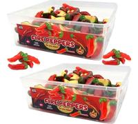 Christmas Fire Peppers - Spicy & Hot Fruit Flavoured Gummy Sweets - 2 x 780g Tub - Fiery Treats for Party Sharing & Festive Fun - Vld
