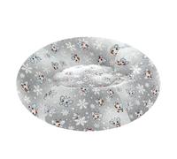 Christmas Fireflies with Snowflakes Pet Dog Beds Warm & Soft fluffier Kitten Beds for Pets Sleeping Medium Size