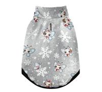 Christmas Fireflies with Snowflakes Warm Dog Coat, Adjustable Durable Doggie Winter Jacket Reversible Cozy Puppy Cold Weather Apparel from Small to Large Breed