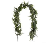 Christmas fireplace decor using artificial pine and cypress leaves along with rattan, designed to elevate the seasonal ambiance at home (30 mesh)