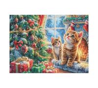Christmas Fireplace Scene 500 Piece Jigsaw Puzzle for All Ages Jigsaw Evening Wind Down Activity Challenging Fun Home Decor Stress Relief 500 PCS