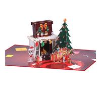 Christmas Fireplaces Greeting Card Festive Warm Wishes And Celebrations Holiday New Year Present Gift Supplies