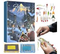 Christmas | Fish Bait Kit and Outdoor Gear - Christmas Countdown Calendar with Bait | For Training Holidays and Saltwater