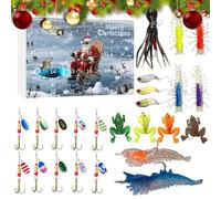 Christmas Fishing 24 Days Christmas Advent | Fishing Lures Kit - For Dad Boyfriend Teens Men Fishermen Lake River Perch Trout Freshwater Saltwater