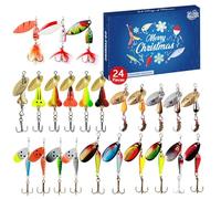 Christmas Fishing Advent Calendar,Fishing Advent Calendar 2024 | Fishing Bait Set Countdown Calendar,24 Day Advent Calendar for Fishing,Fishing Tackle for Fishing Lovers,Christmas,Party