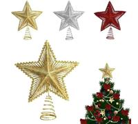 Christmas Five-pointed Star Decoration,Christmas Tree Decor,Christmas Wrought Iron Tree Top Star,Christmas Tree Top Star Xmas Tree Decor,Christmas Tree Top Star Five-pointed Star Decorations
