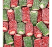 Christmas Fizzy Strawberry & Apple Bites - Fruit Flavoured Sweets Coated in Sour Sugar - Tangy & Festive Treats - Kw (2kg)