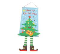 Christmas Flags, Premium Bamboos and Cloth Christmas Hanging Sign for Door, Home and Office Decoration