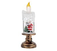Christmas Flameless Candle Light - Realistic LED Candle Glow Christmas Snow Design Candle Light Swirling Water Glittering Spinning Candles | for Home, Office, Bedroom, Living Room Holiday Decor