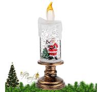 Christmas Flameless Candles - Portable Decoration Candle Lights - Christmas Window Candles Lights | Electric LED Candle with Santa Claus, Snowman, Angel & Tree Design | Crystal Ball Light