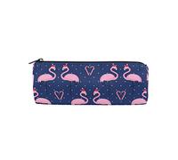 Christmas Flamingos Hat Candy Cane Heart Pencil Case Student Stationery Pouch Office Storage Organizer Cosmetic Pen Bag