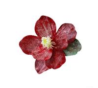 Christmas Flannel Lotus Garland Featuring Leaf Design Artificial Floral Decoration for Home and Event Spaces Lightweight and Easy to Hang (Red)