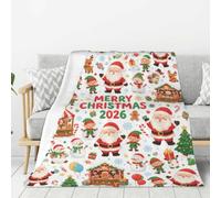 Christmas Fleece Blanket Market Stall Chalet Soft Warm Washable ,Soft | Cosy Christmas Blanket 100x130cm UK Market Chalet, Soft Warm for Couch and Winter Nights(150*200cm)