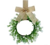 Christmas Floral Wreath 28cm Red Bow Door Decoration | Crafted from wood plastic and cloth lightweight easy to hang vibrant checkered color options low maintenance wipe clean