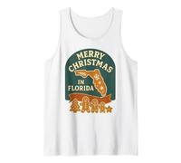 Christmas Florida Shirt Gingerbread Retro Holiday Sunshine Tank Top