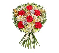 Christmas Florist Choice Bouquet - Fresh Christmas Flowers - Festive Floral Arrangements for Holiday Décor, Gifts, Celebrations, Winter Weddings, Seasonal Cheer, and Special Gatherings (Medium)