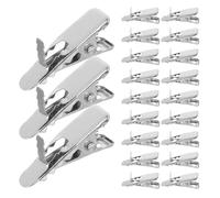 Christmas Flower Clip, 100pcs Iron Alligator Clips for Decorations | Lightweight Secure Grip, Compact Silver Design for Flower Ornaments in Festive Commercial Displays