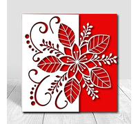 Christmas Flower Leaves Border Metal Die Cuts,Merry Christmas Party Cutting Dies Cut Stencils DIY Scrapbooking Photo Album Decorative Embossing Paper Card Making