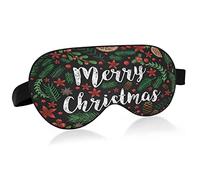 Christmas Flower Poinsettia Breathable Sleeping Eyes Mask, Cool Feeling Eye Sleep Cover for Summer Rest, Elastic Contoured Blindfold for Women & Men Travel